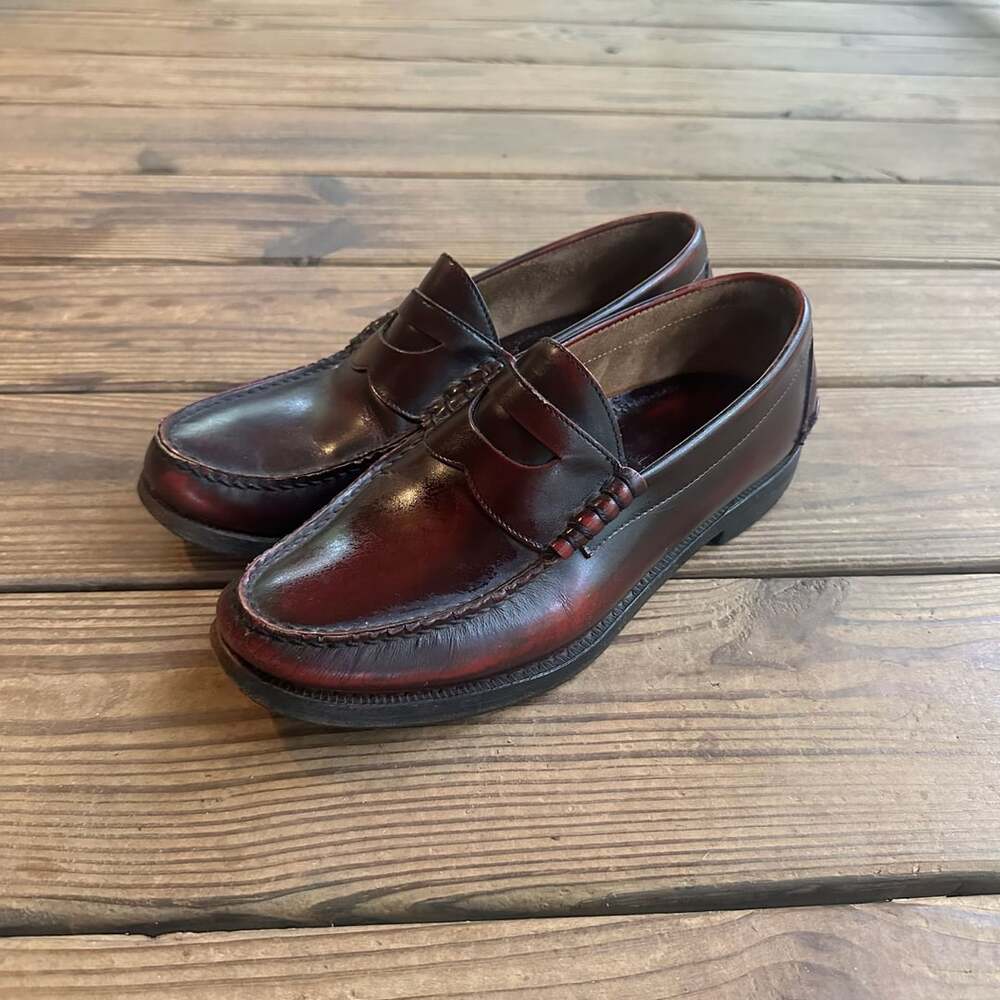 Johnston & Murphy Burgundy Leather Penny Loafers - 9E